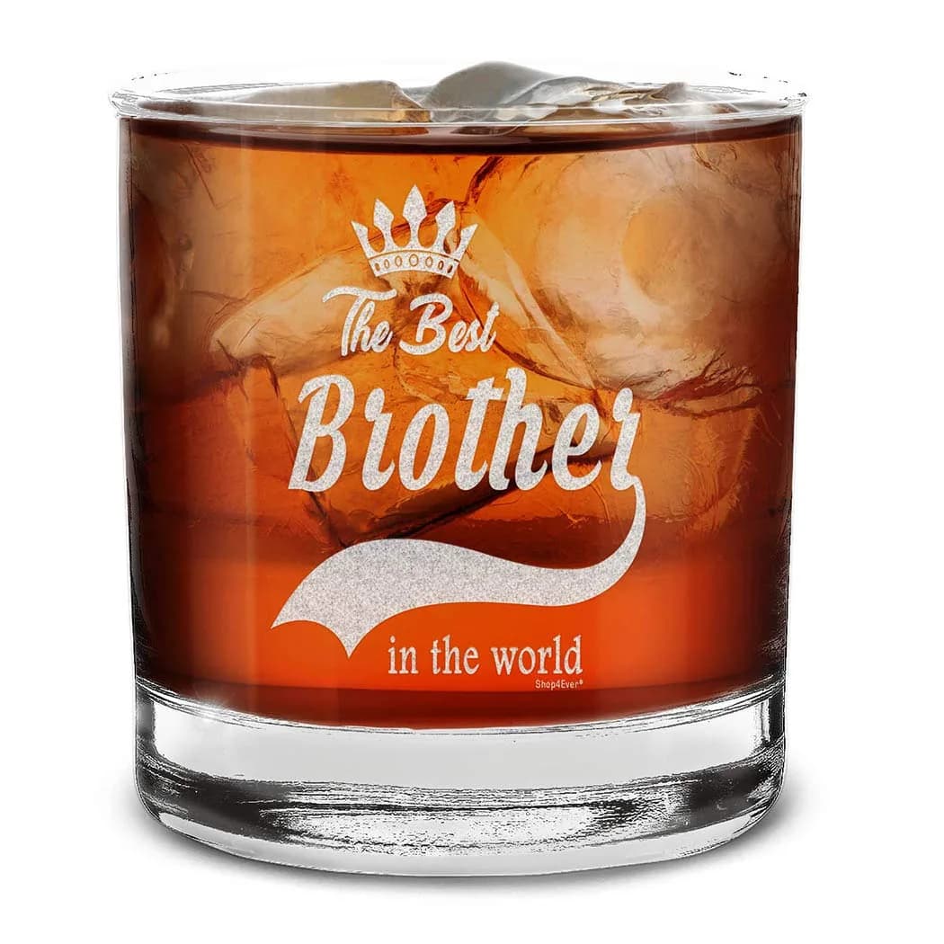 shop4ever Engraved Whiskey Glass 11 oz | Premium Old Fashioned Gift for Brother
