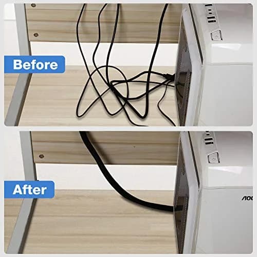 JOTO 26 Feet Cable Management Sleeve -Black | Flexible Wire Wrap for Home & Office thumbnail 5