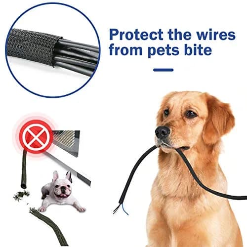 JOTO 26 Feet Cable Management Sleeve -Black | Flexible Wire Wrap for Home & Office thumbnail 2