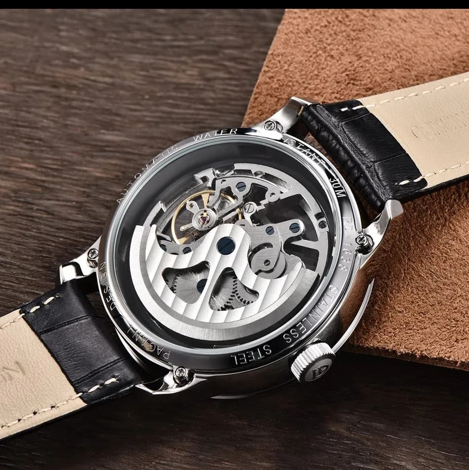 PAGANI DESIGN Automatic Men's Watch Skeleton Mechanical Wrist Watch 43mm (Full Black 1638) - view 4
