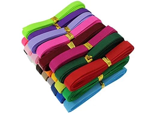 JESEP Assorted Satin Grosgrain Ribbon 1/4" (6mm) Bulk 100yds for Bows & Crafts thumbnail 1