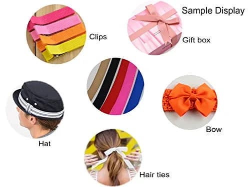 JESEP Assorted Satin Grosgrain Ribbon 1/4" (6mm) Bulk 100yds for Bows & Crafts thumbnail 5