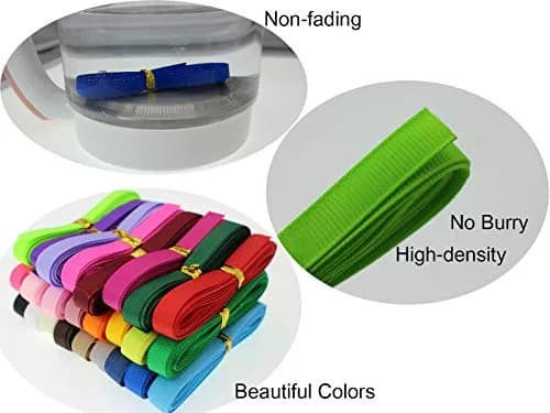 JESEP Assorted Satin Grosgrain Ribbon 1/4" (6mm) Bulk 100yds for Bows & Crafts thumbnail 6