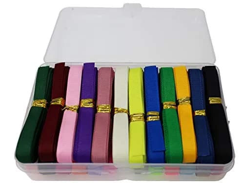 JESEP Assorted Satin Grosgrain Ribbon 1/4" (6mm) Bulk 100yds for Bows & Crafts thumbnail 3
