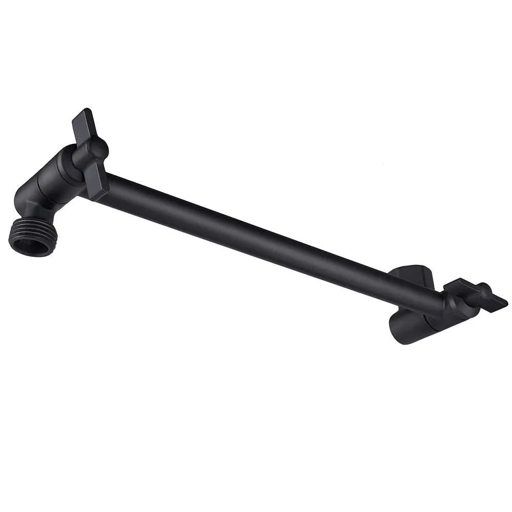 NearMoon Adjustable Shower Arm Extension with Universal Connection, 11 Inch (28 cm), Matte Black | Solid 304 Stainless Steel — Matte Black
