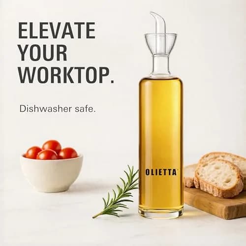 Olietta 17 fl oz Borosilicate Glass Oil Dispenser | Drip-Proof, Heat-Resistant Kitchen Bottle thumbnail 5