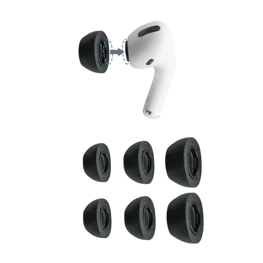 Comply Original Memory Foam Replacement Earbud Tips for Apple AirPods Pro 1 & 2, Assorted (S/M/L) | Ultimate Comfort & Secure Fit — Black / Assorted (S/M/L)