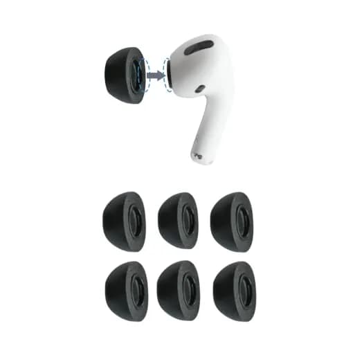 Comply Memory Foam Replacement Ear Tips for Apple AirPods Pro 1 & 2, Black, Medium (3 Pairs) | Ultimate Comfort & Secure Fit thumbnail 1