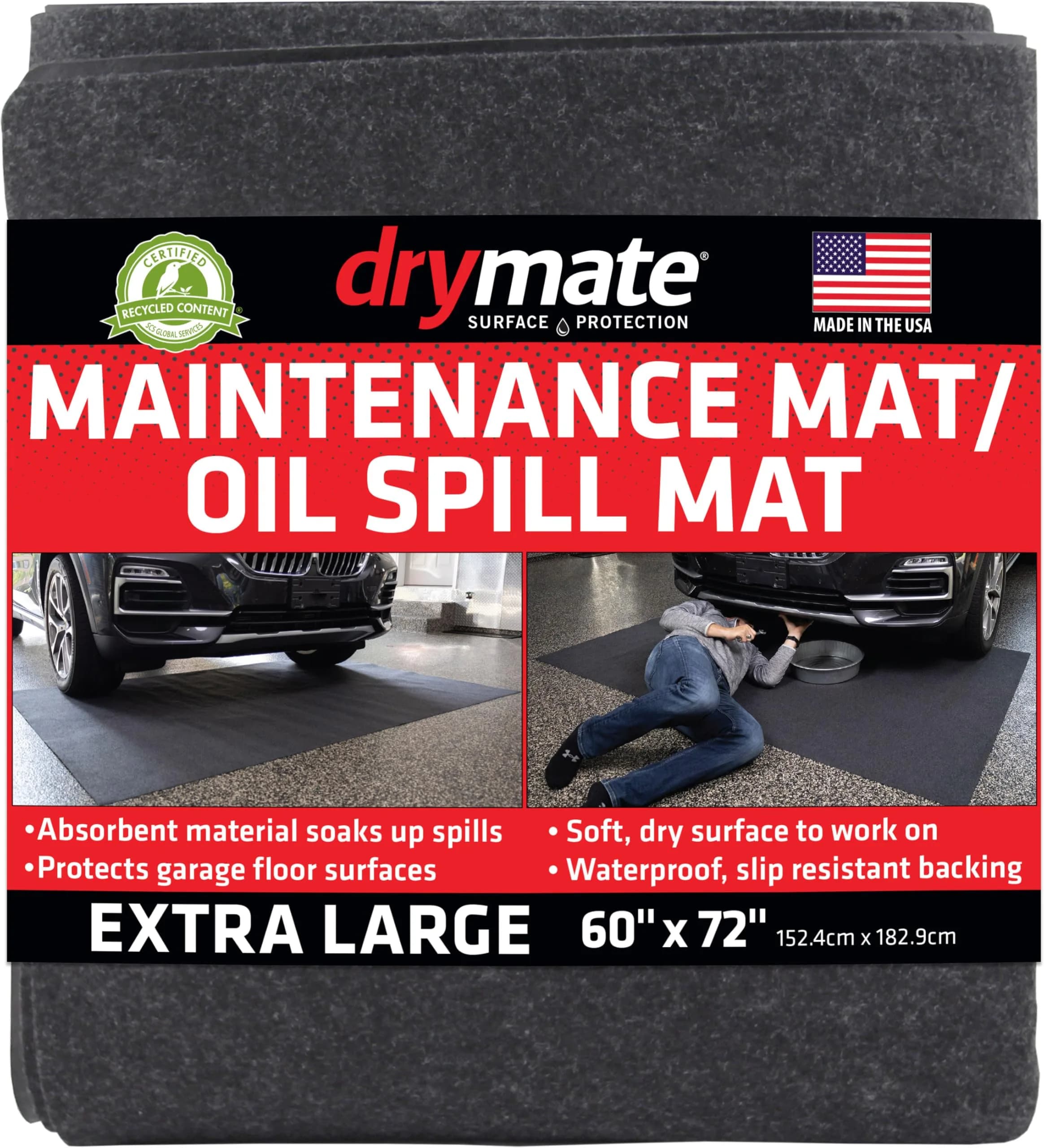 Drymate Premium Maintenance Mat 1.52m x 1.83m (5' x 6') | Absorbent, Waterproof Garage Floor Protection - main product image