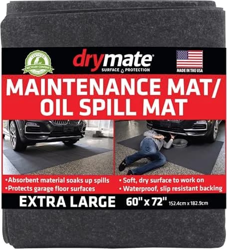 Drymate Premium Maintenance Mat 1.52m x 1.83m (5' x 6') | Absorbent, Waterproof Garage Floor Protection thumbnail 1