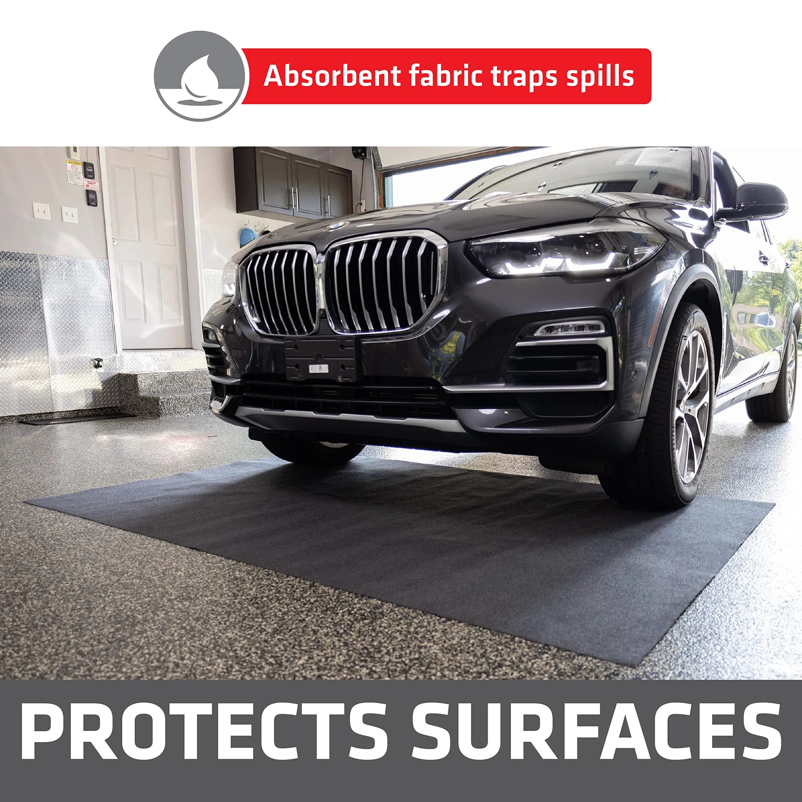 Drymate Premium Maintenance Mat 1.52m x 1.83m (5' x 6') | Absorbent, Waterproof Garage Floor Protection - view 2