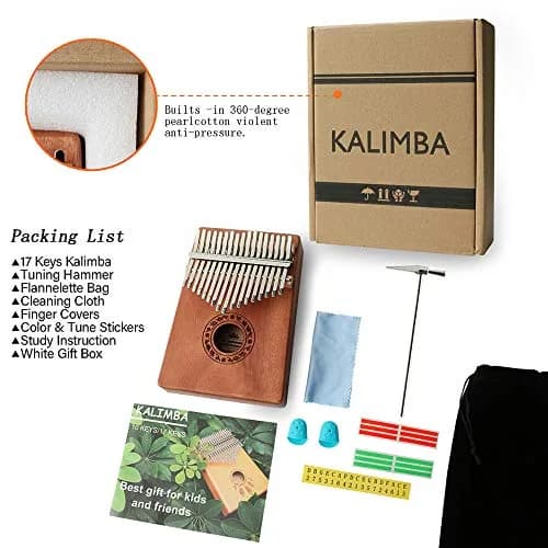 Ubblove Kalimba Thumb Piano 17 Keys | Portable Finger Piano for Adults & Kids thumbnail 5