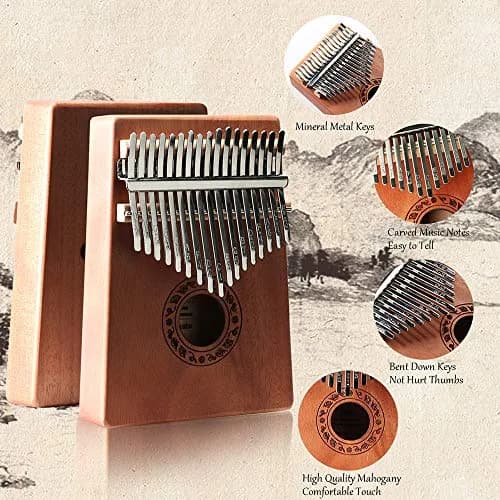 Ubblove Kalimba Thumb Piano 17 Keys | Portable Finger Piano for Adults & Kids thumbnail 2