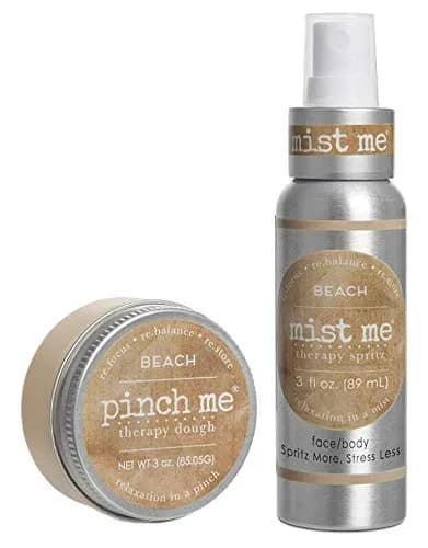 Pinch Me Stress Relief Combo Pack Mist Me Spray and Pinch Me Dough - 3 oz (Ocean) | Soothing Aroma & Hand Exercise — Beach
