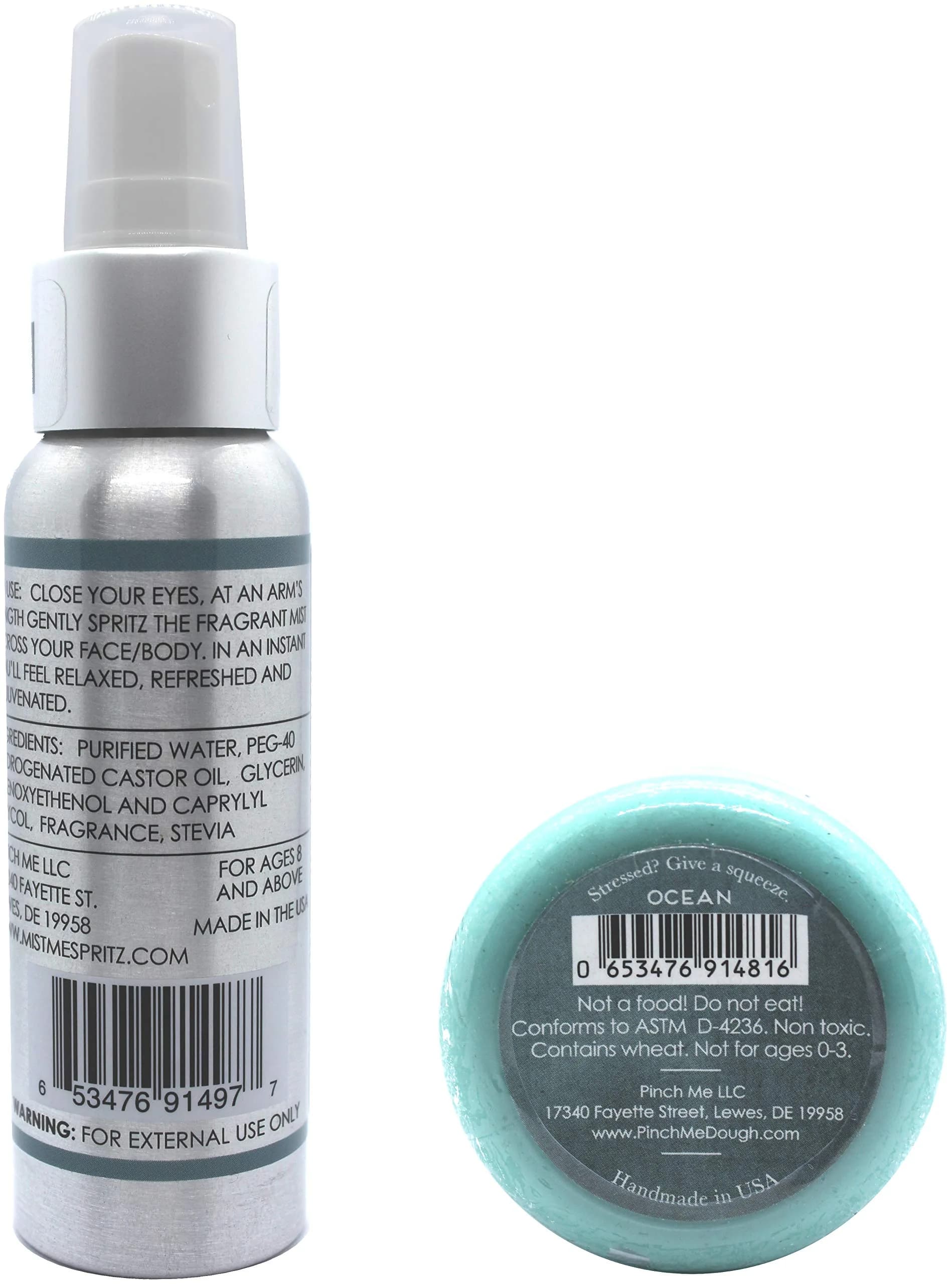 Pinch Me Stress Relief Combo Pack Mist Me Spray and Pinch Me Dough - 3 oz (Ocean) | Soothing Aroma & Hand Exercise — Ocean