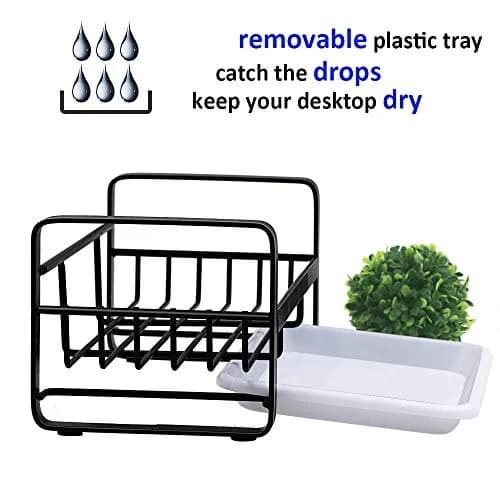 kaileyouxiangongsi Stainless Steel Sponge Holder with Drain Pan | Kitchen Sink Organizer (7.2 in x 4 in x 3.5 in) thumbnail 3