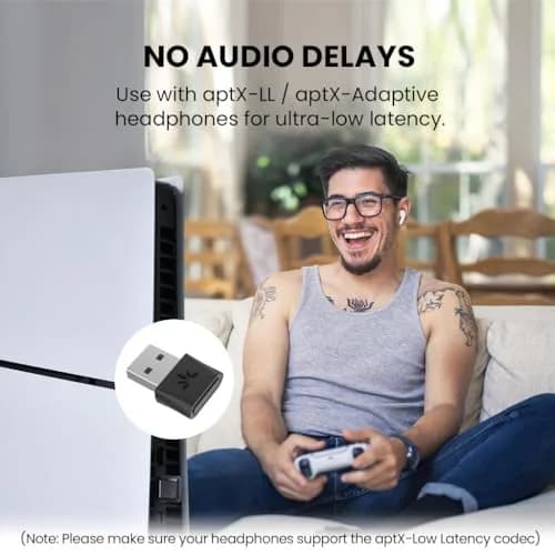 Avantree DG80 Wireless Bluetooth 5.3 Adapter for PS5 & Gaming Consoles | High-Fidelity, Low Latency, 100ft Range thumbnail 2