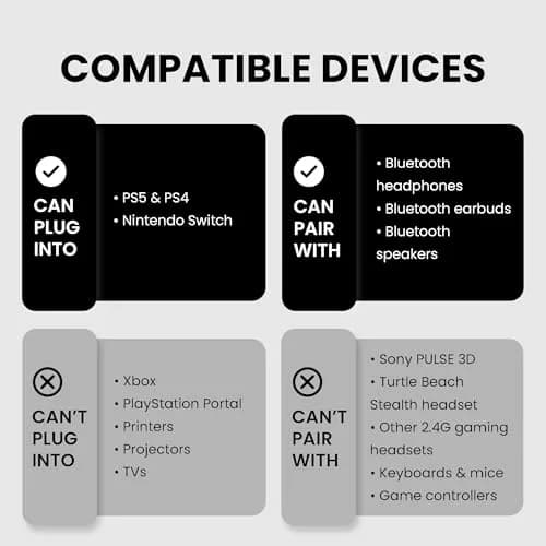 Avantree DG80 Wireless Bluetooth 5.3 Adapter for PS5 & Gaming Consoles | High-Fidelity, Low Latency, 100ft Range thumbnail 3