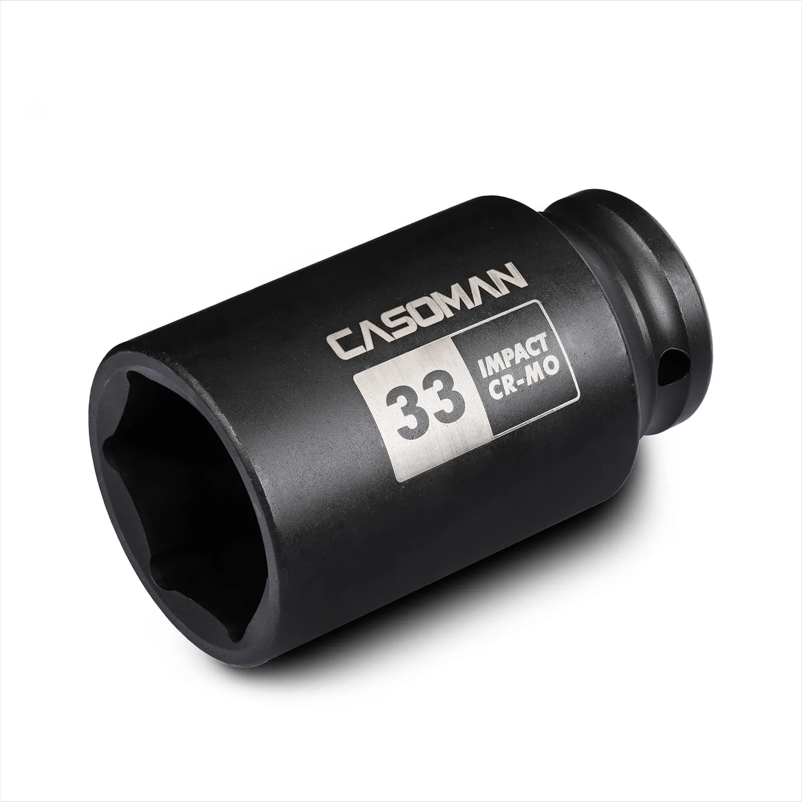 CASOMAN 1/2" Drive x 33 mm Deep 6 PT Impact Socket | CR-MO, 1/2-inch Drive 6 Point Axle Nut Socket for Easy Removal of Axle Shaft Nuts (33MM) - main product image