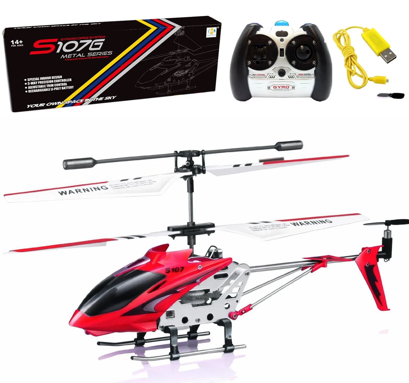 Cheerwing S107G Phantom Mini RC Helicopter 16.8cm (6.6in) | 3-Channel Indoor Toy with Gyro