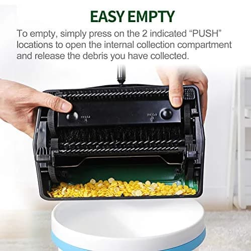 Yocada Manual Carpet Sweeper Green | Easy Use for Low Carpets, Rugs & Pet Hair thumbnail 6