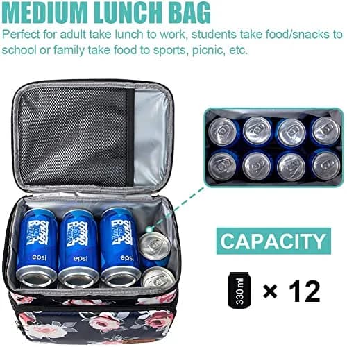 Tiblue Insulated Lunch Bag for Women/Men - Reusable Cooler Bag with Adjustable Shoulder Strap (Medium, Brave Ocean Camouflage) thumbnail 3