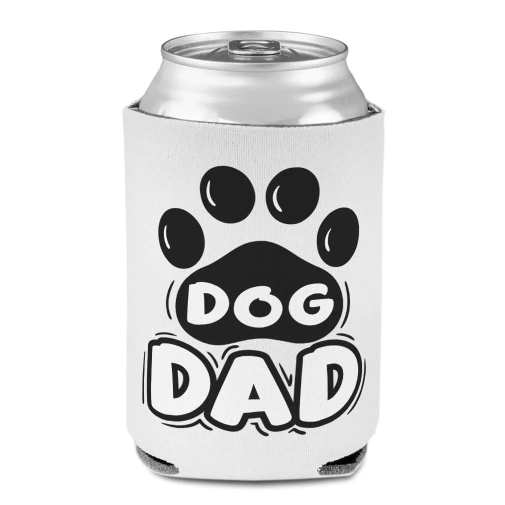 Style In Print Dog Dad Drink Cooler Can Sleeve | Insulated Scuba Foam, Adjustable, Fun Design (One Size) — Multicolor