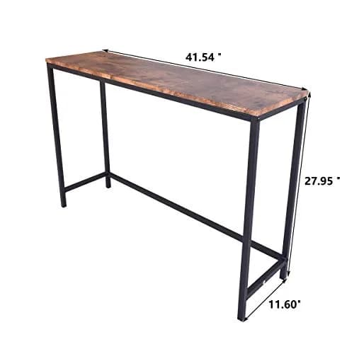 HOMERECOMMEND Console Table for Entryway Narrow Sofa Tables, Rustic Brown 105.5cm (41.54") | Sturdy Metal Frame & Wood Top thumbnail 3