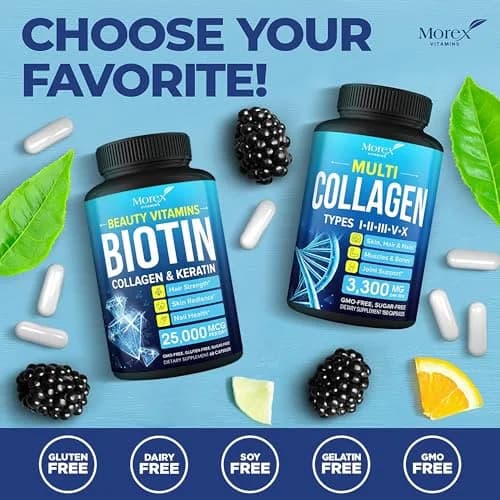MOREX VITAMINS Biotin Collagen Keratin Supplement 60 caps | Hair Growth Support for Women thumbnail 7