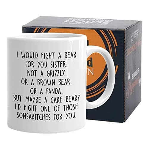 Bubble Hugs Sibling Coffee Mug 11 Oz White | Funny Sister Gift for Adults thumbnail 1