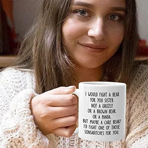 Bubble Hugs Sibling Coffee Mug 11 Oz White | Funny Sister Gift for Adults thumbnail 7