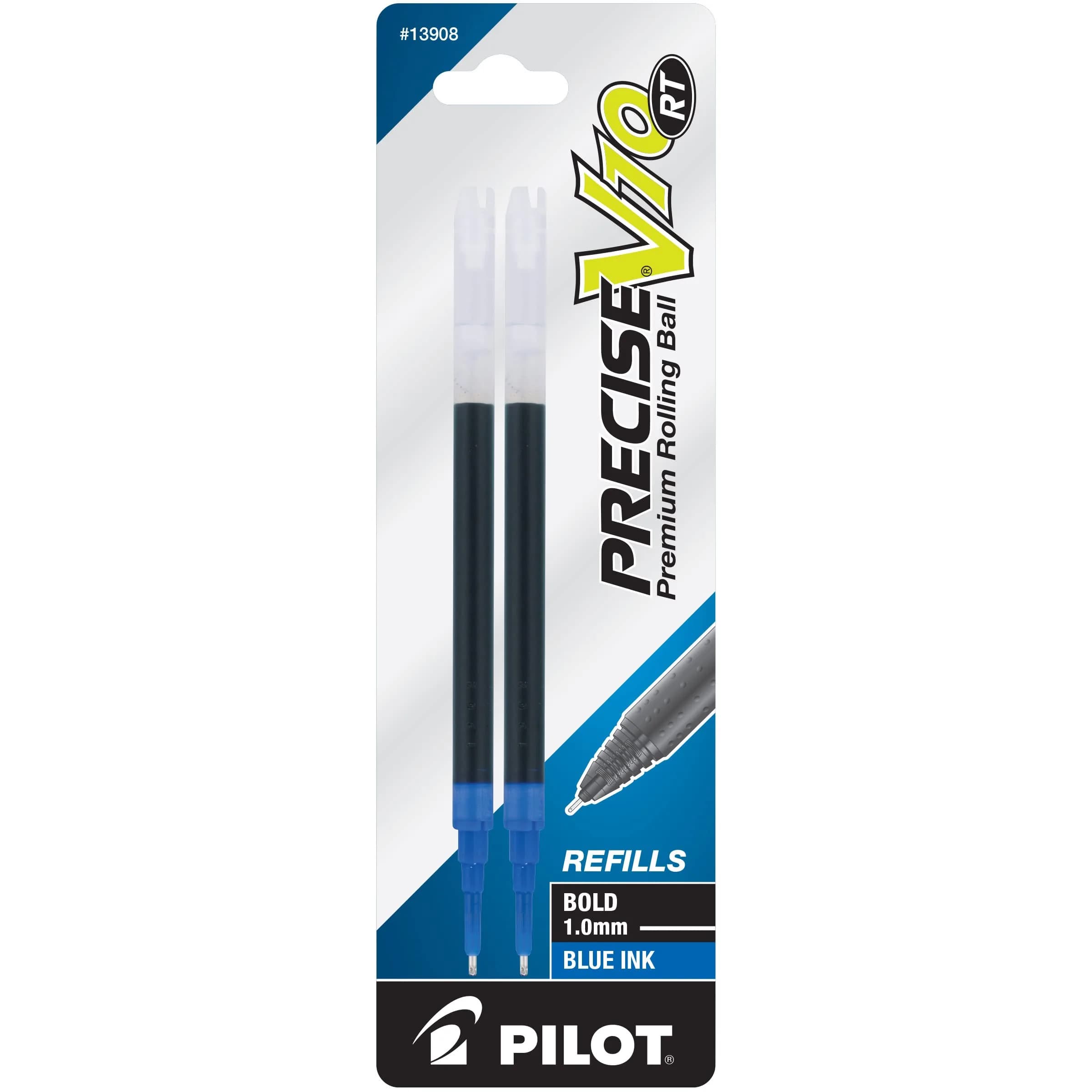 PILOT Precise V10 RT Ink Refills 1.0 mm Blue | Super smooth liquid ink for bold pens — Blue