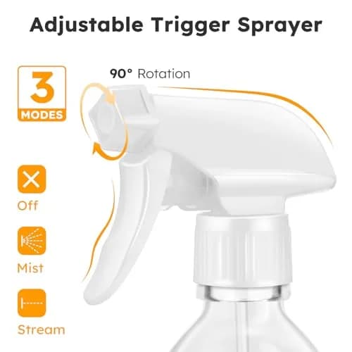 Tecohouse Glass Spray Bottles 8oz | Eco-Friendly Reusable Clear Glass Spray Bottles thumbnail 2