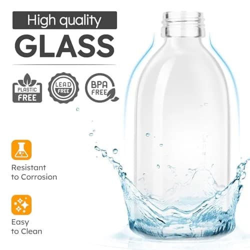 Tecohouse Glass Spray Bottles 8oz | Eco-Friendly Reusable Clear Glass Spray Bottles thumbnail 3