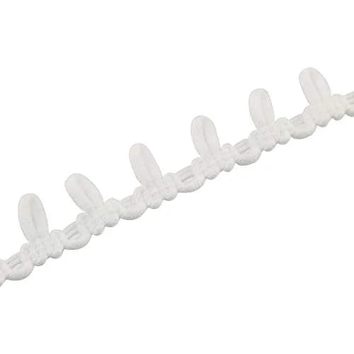 Tegg White Lace Edge Elastic Button Loops 13m (42ft) | Vintage Style Sewing Craft Trim thumbnail 2