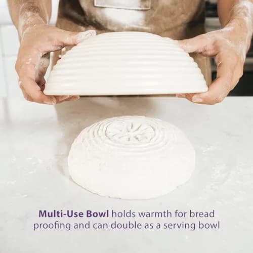 Talisman Designs Bread Proofing Basket with Embosser | 9-Inch Round Dough Rising Bowl | Perfect Crust & Artisan Loaves thumbnail 6