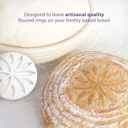 Talisman Designs Bread Proofing Basket with Embosser | 9-Inch Round Dough Rising Bowl | Perfect Crust & Artisan Loaves thumbnail 7