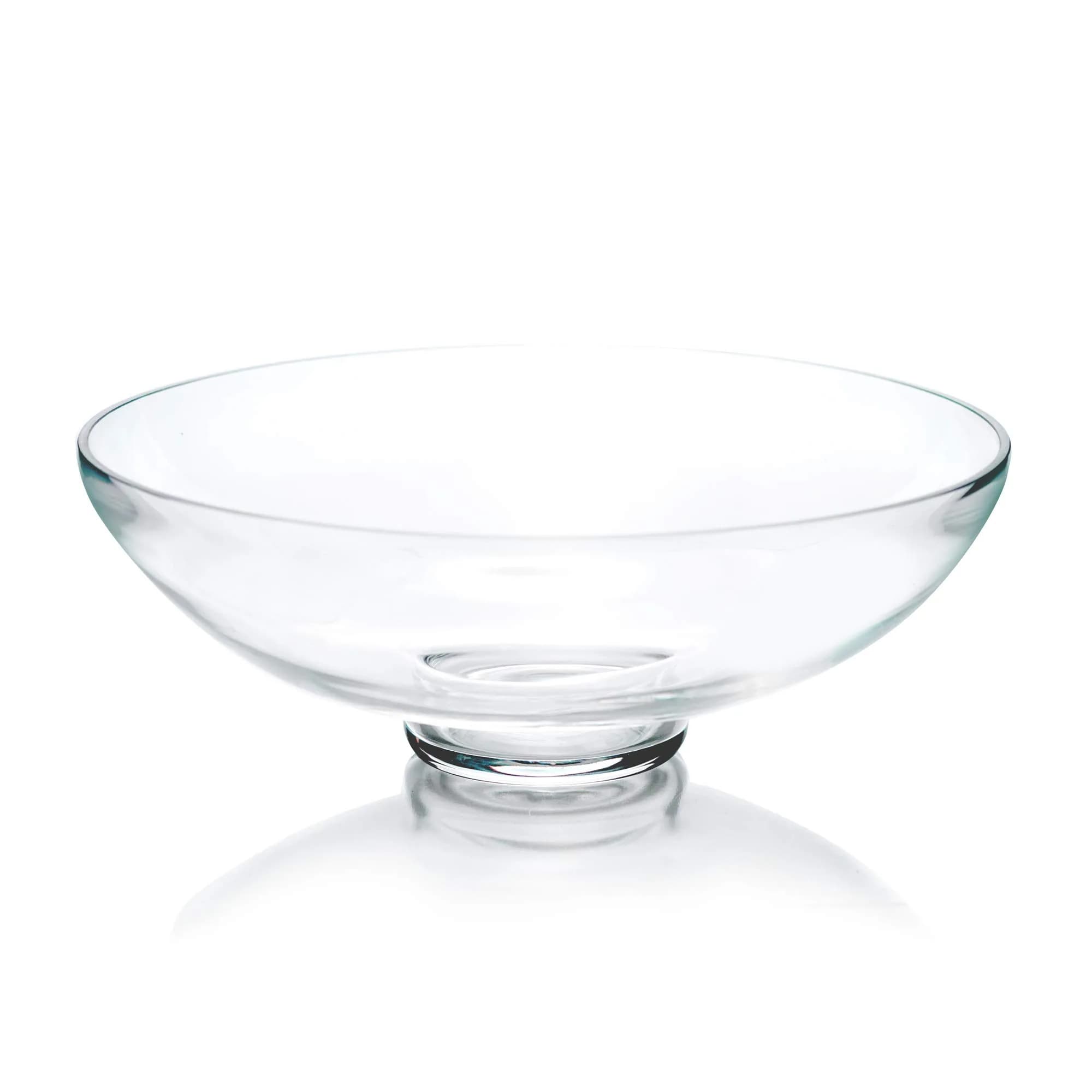 CYS EXCEL Glass Decorative Footed Bowl (D:12" H:4.5") | Crystal Clear, Hand-Blown, Versatile Centerpiece - main product image