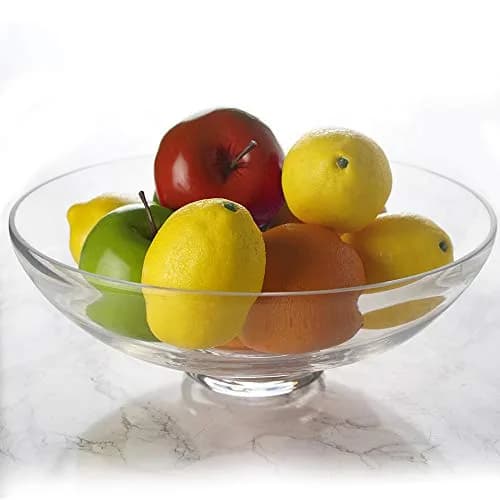 CYS EXCEL Glass Decorative Footed Bowl (D:12" H:4.5") | Crystal Clear, Hand-Blown, Versatile Centerpiece thumbnail 6