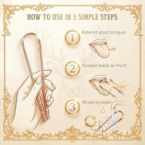 MasterMedi Copper Tongue Scraper Set of 2 with Travel Case | Ayurvedic Oral Care for Fresh Breath thumbnail 7
