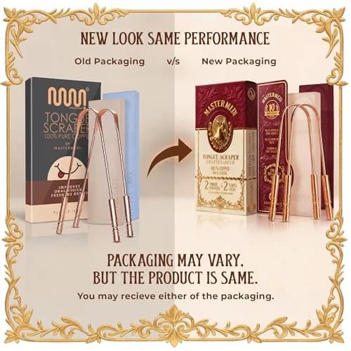 MasterMedi Copper Tongue Scraper Set of 2 with Travel Case | Ayurvedic Oral Care for Fresh Breath thumbnail 2