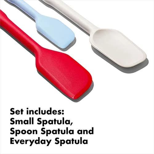 OXO Good Grips Silicone Heat Resistant Spatula Set - 3 Piece, Multicolor | Non-Stick Safe Kitchen Utensils thumbnail 3