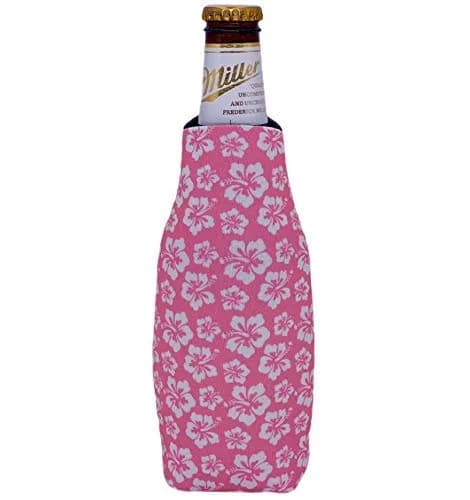 Coolie Junction Hibiscus Pattern Beer Bottle Coolie (2 Pack) | Collapsible, Fits 12 oz Beer Bottles, Keeps Beer Colder & Hands Dry thumbnail 1