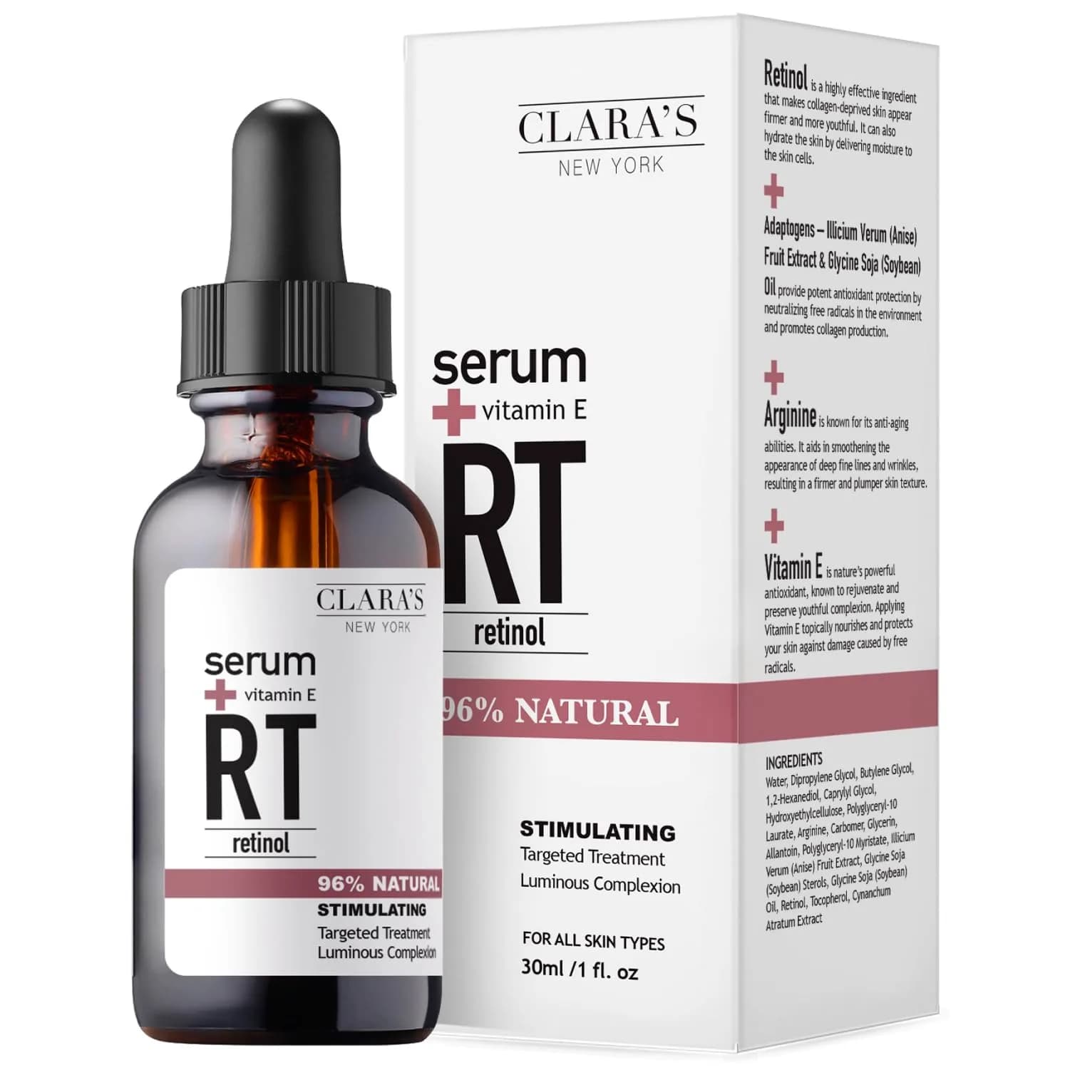 CLARA'S NEW YORK Shea Butter Facial Serum with Vitamin E 30ml | Hydrating & Soothing Daily Face Serum — No Color
