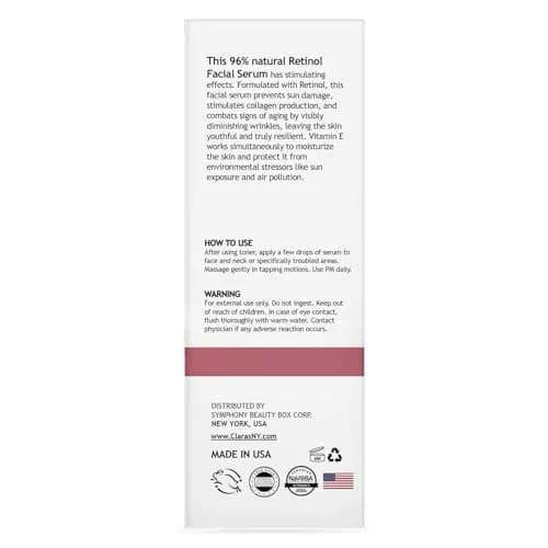 CLARA'S NEW YORK Retinol Facial Serum with Vitamin E | Hydrating & Firming 30ml thumbnail 9