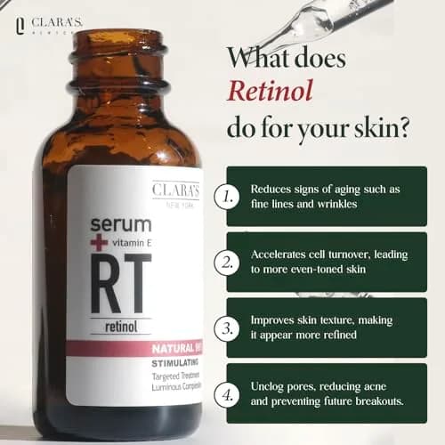CLARA'S NEW YORK Retinol Facial Serum with Vitamin E | Hydrating & Firming 30ml thumbnail 2