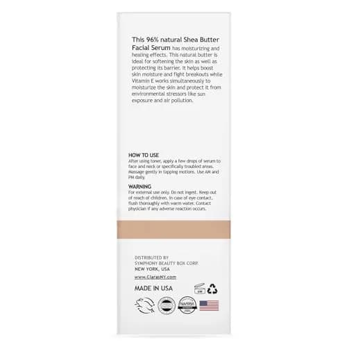 CLARA'S NEW YORK Shea Butter Facial Serum with Vitamin E 30ml | Hydrating & Soothing Daily Face Serum thumbnail 8