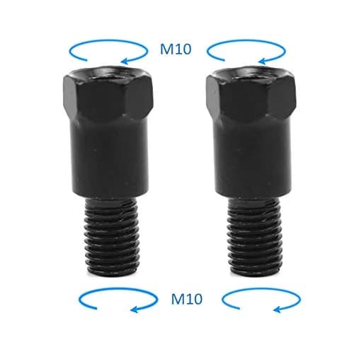 SEMIMO 10mm RH to 10mm RH Motorcycle Mirror Mount Adapters (2 Pcs, Black) | Universal Fit for Most Motorcycles thumbnail 2