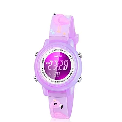 Viposoon Kids Watch Flamingo Purple 35mm (1.4in) | Fun 3D Cartoon Design for Girls Ages 4-8 thumbnail 1