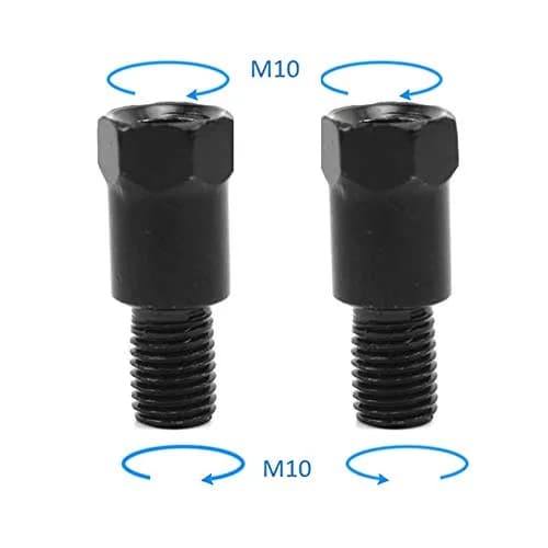 SEMIMO Motorcycle Mirror Mount Adapter 10mm RH to 10mm RH/LH (2 Pcs) | Universal Fit Alloy Steel Screws thumbnail 2